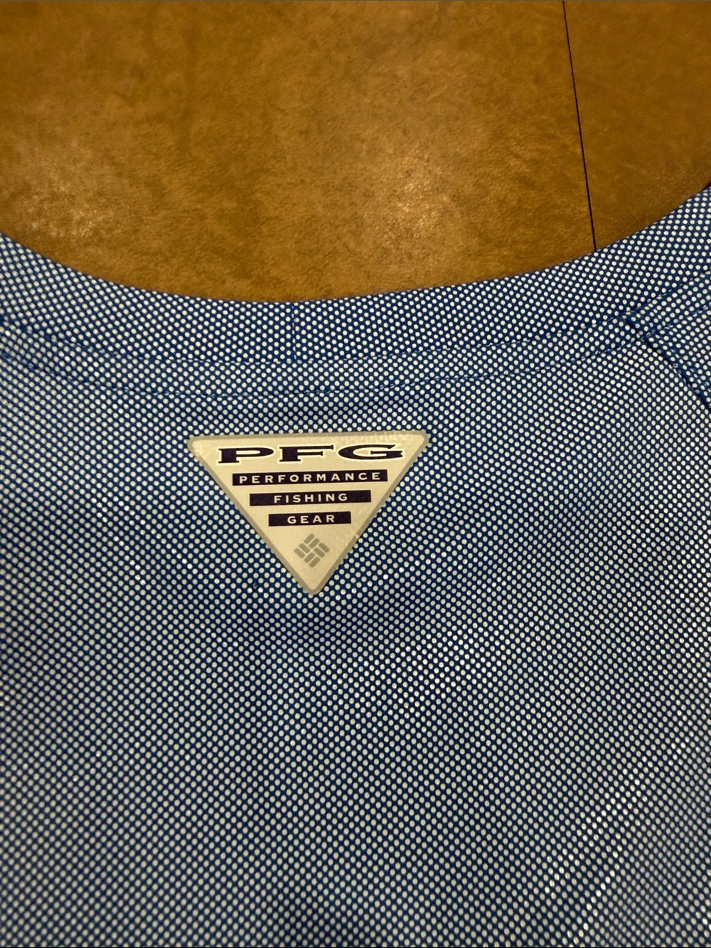 Columbia PFG Pale Blue Long Sleeve Sun Shirt 100% Polyester Size Large - Picture 9 of 10